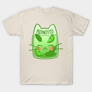 Meowjito Kawaii Mojito Cat Drink T-Shirt